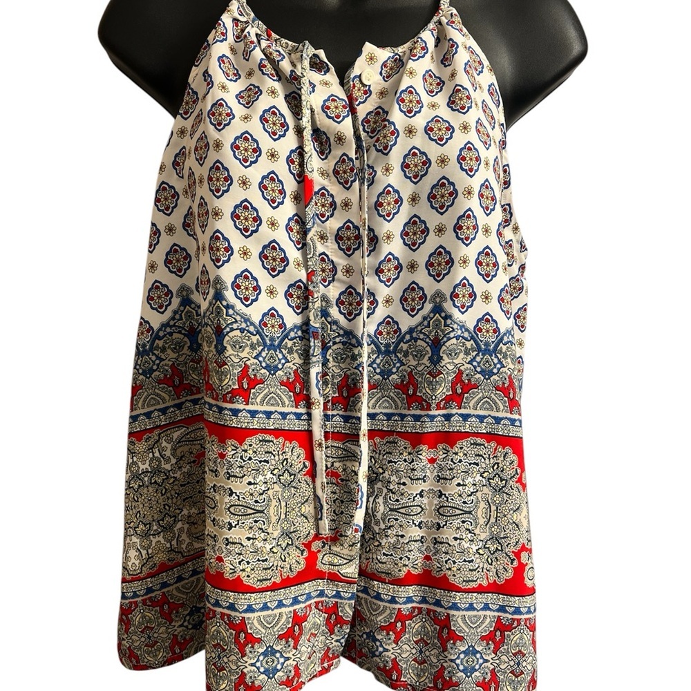 Collective Concepts Boho Print Halter Tank Top Sz SP NWT - Picture 6 of 6